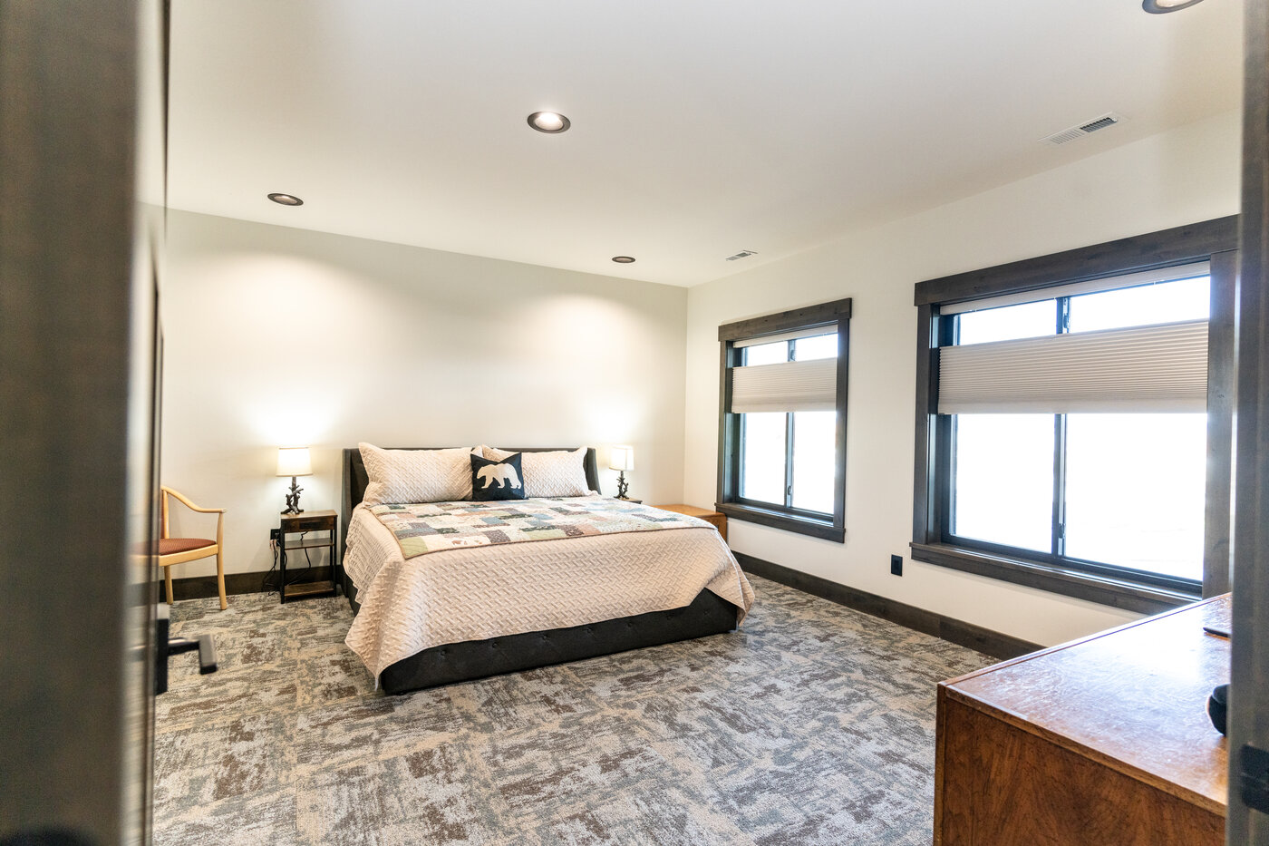 Beautiful Views — king bedroom with lake-facing windows