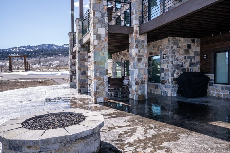 Beautiful Views deck and fire pit on Henry's Lake in Island Park, Idaho