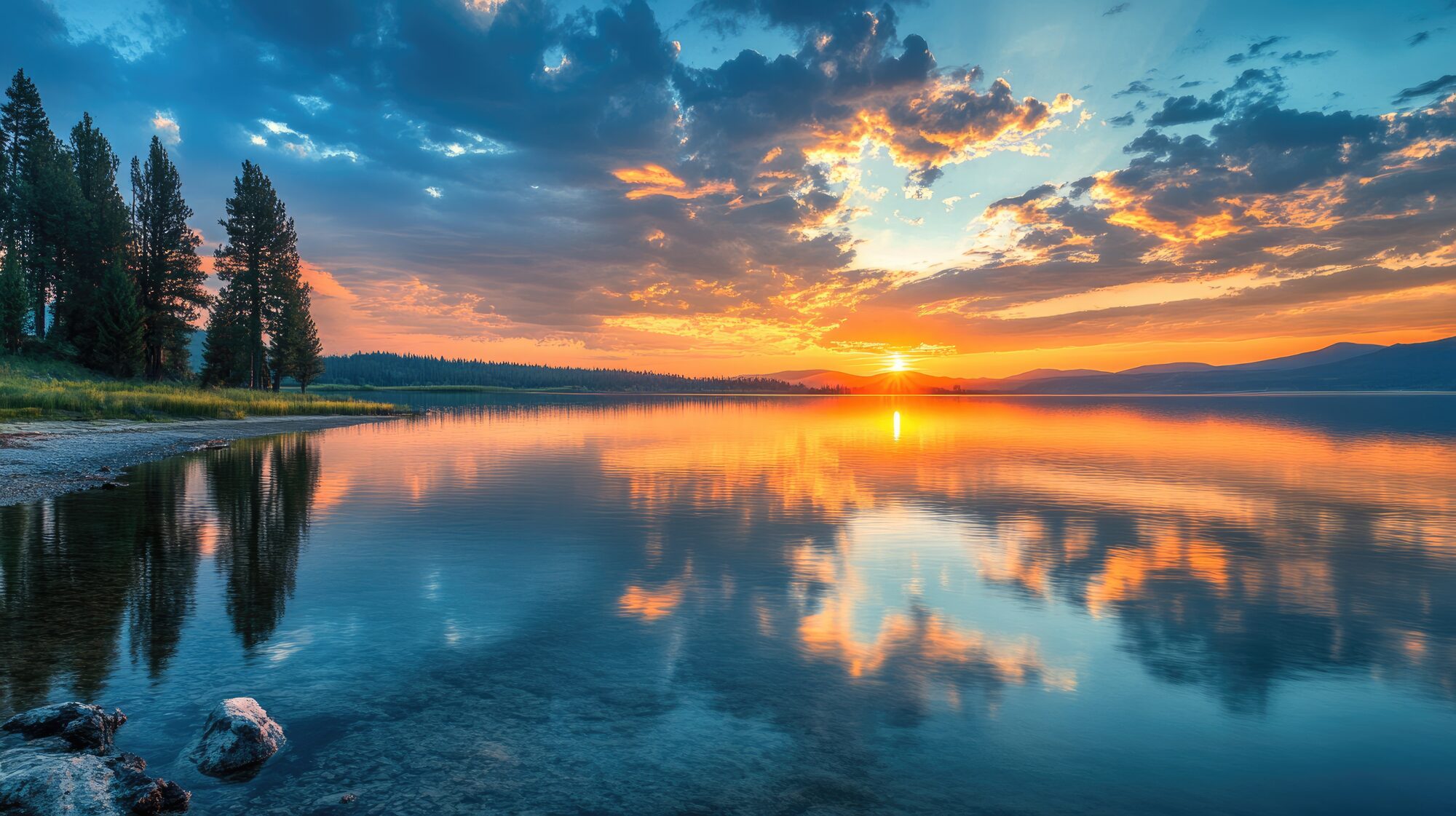 Sunset over Henry's Lake at the north end of <a href=
