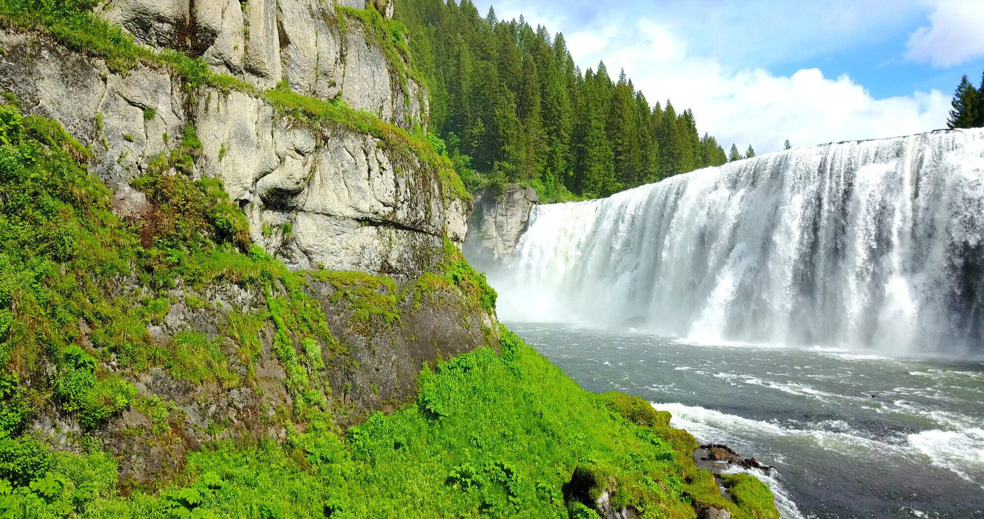 Upper Mesa Falls — 114 feet on the <a href=