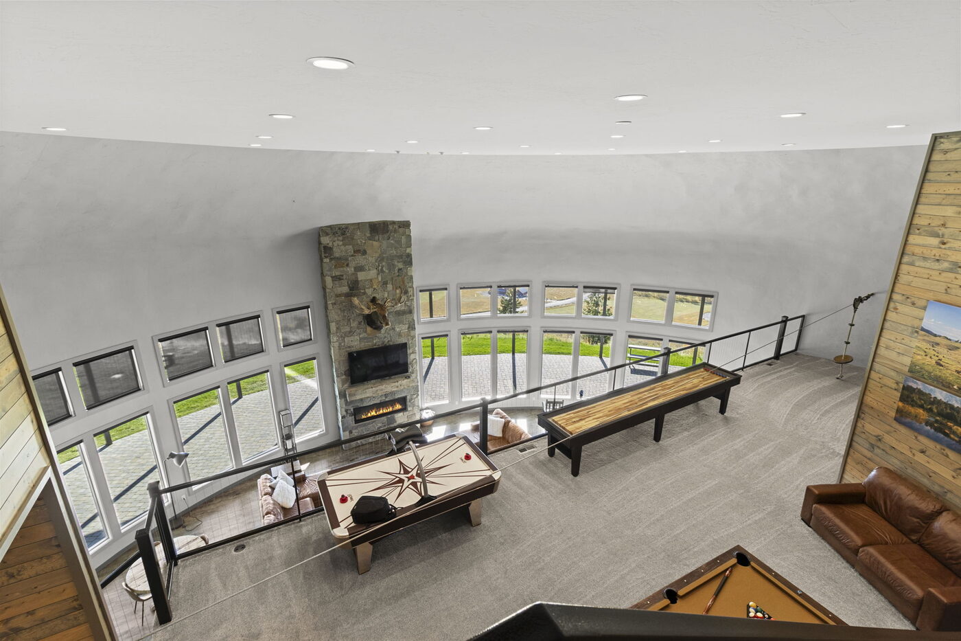 Teton View Retreat — Both Domes — game room overlooking the great room from the dome's second floor